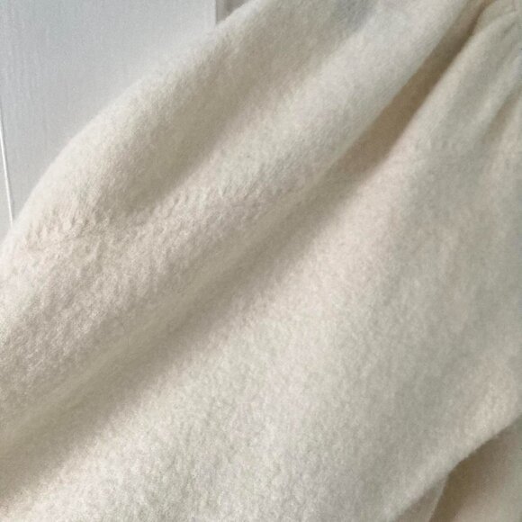 Ulla Johnson Soft Wool Cream Midi Dress with Balloon Sleeves - Picture 8 of 9